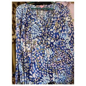 LILLY PULITZER LONG SLEEVE BLOUSE SIZE MEDIUM